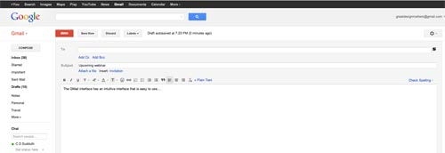 Sample gmail screen
