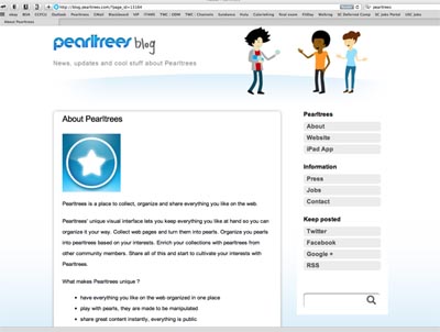 Screenshot of Pearltrees.com site